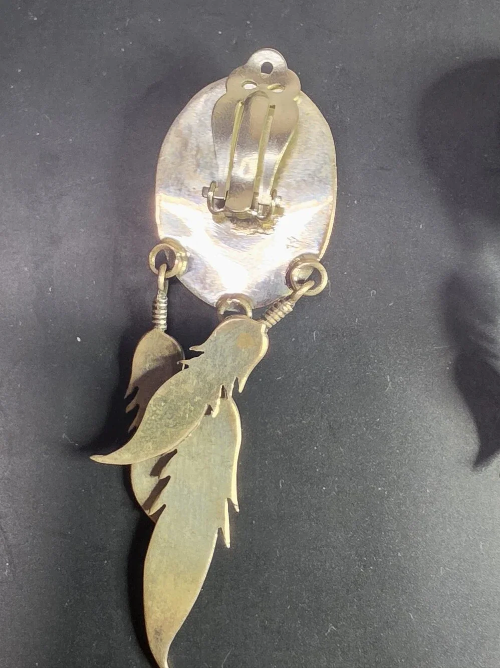 Turquoise Accent Feather Drop Earrings - Women Jewelry